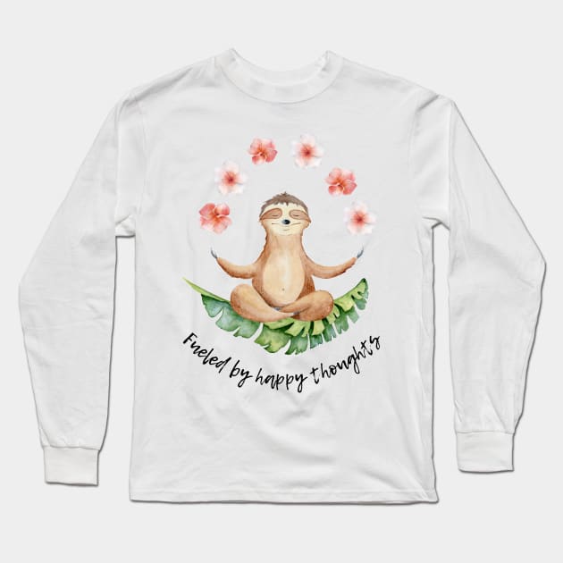 Fueled By Happy Thoughts Long Sleeve T-Shirt by Creativity Haven